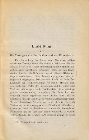 Die Lehre vom Abschlusse völkerrechtlicher Verträge durch das deutsche Reich und die Einzelstaaten des Reiches