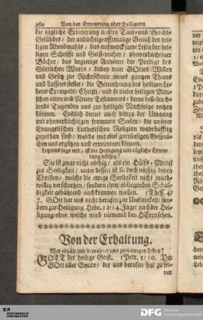 Von der Erhaltung.