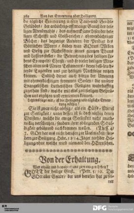 Von der Erhaltung.