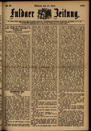 Ausgabe vom Mittwoch, den 25. April 1888.