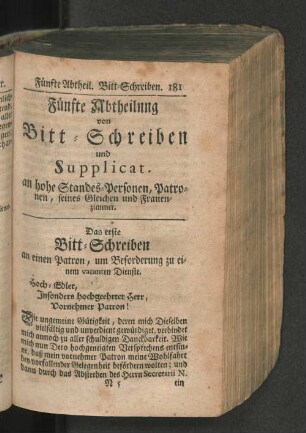 Fünfte Abtheilung von Bitt-Schreiben ...