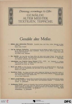 Gemälde alter Meister (Nr. 1-128)