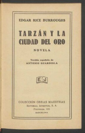 Tarzán y la ciudad del oro : novela