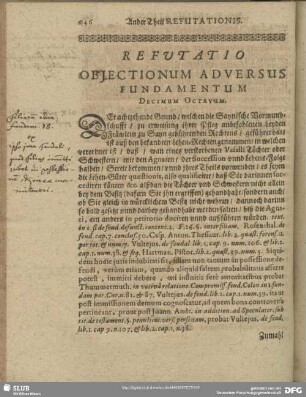Refutatio Obiectionum Adversus Fundamentum Decimum Octavum