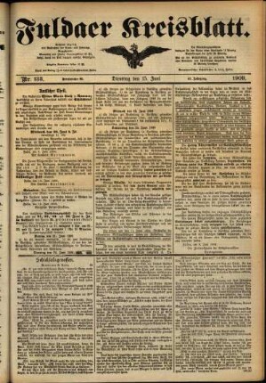 Ausgabe vom Dienstag, den 15. Juni 1909.