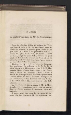 Musée de sculpture antique de Mr. de Montferrand