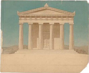 ohne Verfasserangabe; dorischer Tempel, Fassade - Ansicht