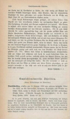 560-565 Empfehlenswerthe Schriften