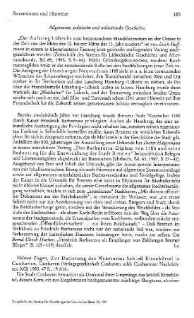 Rezensionen und Hinweise : Allgemeine, politische und militärische Geschichte