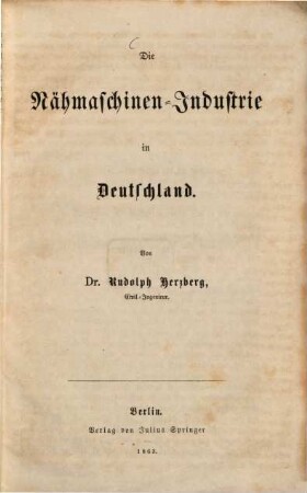 Die Nähmaschinen-Industrie in Deutschland