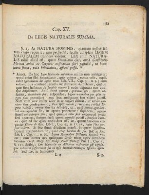 Cap. XV. De Legis Naturalis Summa.