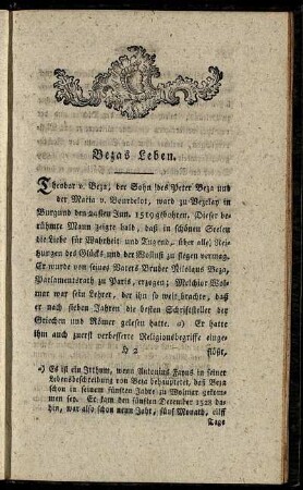 Bezas Leben.