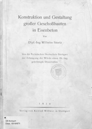 Konstruktion und Gestaltung großer Geschoßbauten in Eisenbeton