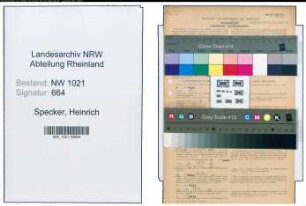 Entnazifizierung Heinrich Specker , geb. 10.07.1892 (Handelsvertreter)