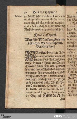 Das IV. Capitel. Was die Würckung deß natürlichen Erkantnuß und Gerichts seye?