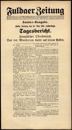 Ausgabe vom Sonntag, den 16. Mai 1915.