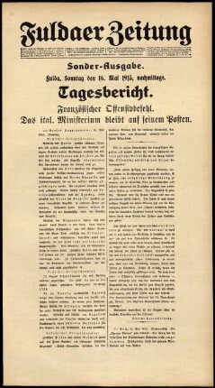 Ausgabe vom Sonntag, den 16. Mai 1915.