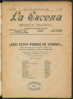 ¡Aquí estoy porque he venido!... : pieza joco-seria en tres cuadros