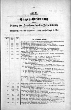 Tages-Ordnung. No. 26. (368-388), 22. Dezember 1909
