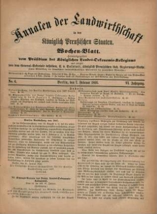 No. 6. Berlin, den 7. Februar 1866. VI. Jahrgang.
