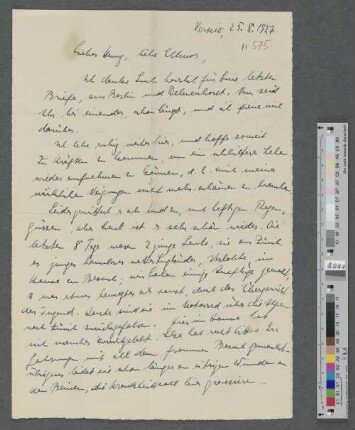 Brief an Hans Henny Jahnn und Ellinor Jahnn