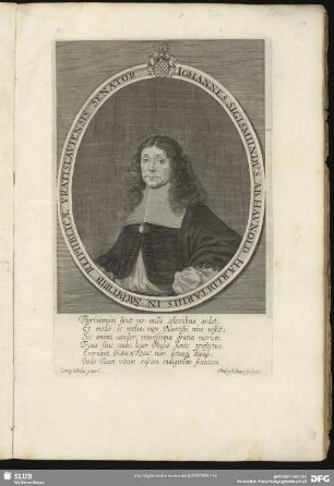 Johannes Sigismundus Ab Haunold Haereditarius In Sacherwitz Reipublicae Vratislaviensis Senator