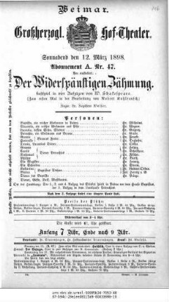 Der Widerspänstigen Zähmung