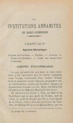Chapitre Ier. Apercu historique