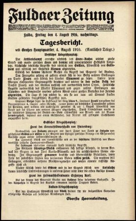 Ausgabe vom Freitag, den 04. August 1916.