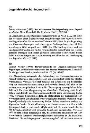 235-240, Jugendstrafrecht. Jugendrecht