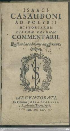 Ad Polybii historiarum librum primum commentarii