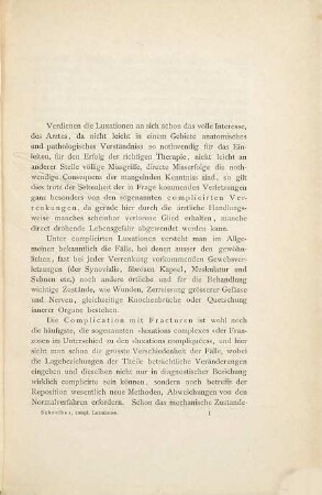 Zur Lehre von den complicirten Luxationen und deren Behandlung