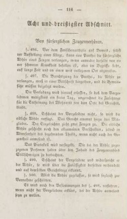 Acht und dreißigster Abschnitt. Von fürsorglichen Zeugenverhören