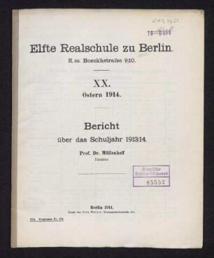 1913/14: Bericht - 1913/14
