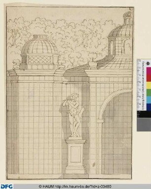 Treillage-Pavillon. Prospekt. Halbentwurf links