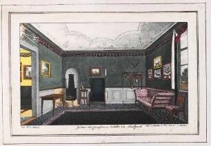 'Zimmer des Grafen v. Scheler in Stuttgart - im Feb. 1826 aufg(enommen) u. gezeichn(et) d. C(hristian) v.Martens' Salon; colorierte Kreidelithographie