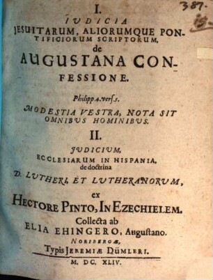 Iudicia Jesuitarum aliorumque pontificiorum scriptorum de Augustana confessione