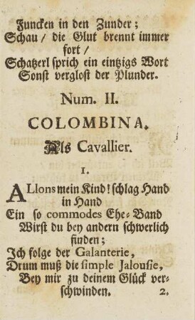 Num. II. Colombina als Cavallier