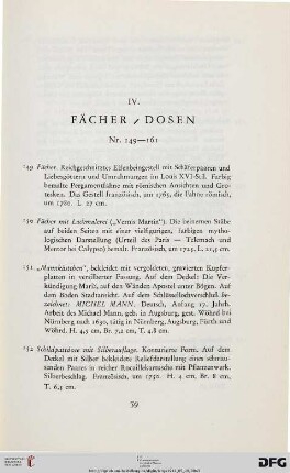IV. Fächer/ Dosen (Nr. 149-161)