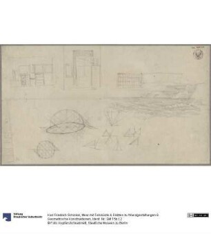 Meer mit Felsküste & Skizzen zu Wandgestaltungen & Geometrische Konstruktionen