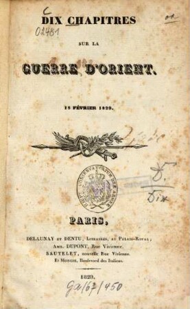 Dix chapitres sur la guerre d'Orient