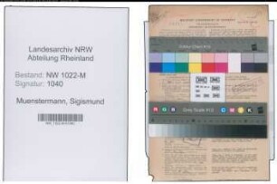 Entnazifizierung Sigismund Muenstermann , geb. 26.07.1889 (Rentmeister)