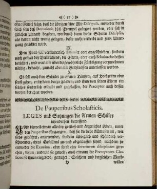 De Pauperibus Scholasticis.