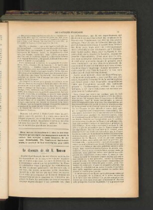 Le discours de sir E. Monson.