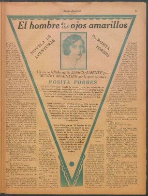 El hombre de los ojos amarillos : Novela de aventuras