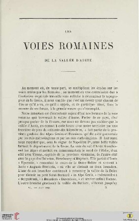 N.S. 6.1862: Les voies romaines de la vallée d'Aoste