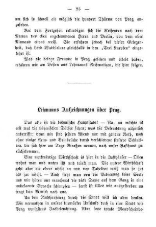 Lehmanns Aufzeichnungen über Prag
