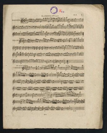 1-4, Clarinetto I. - Clarinetto II.