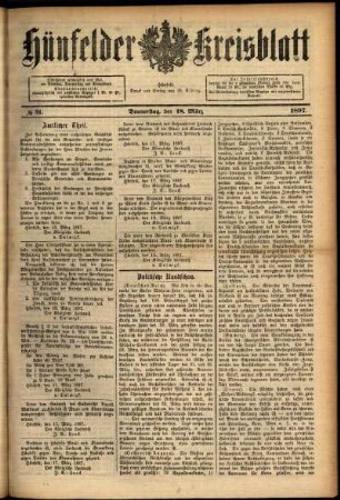 Ausgabe vom Donnerstag, den 18. März 1897.