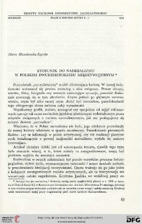 11: Stosunek do nadrealizmu w polskim dwudziestoleciu międzywojennym
